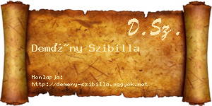 Demény Szibilla névjegykártya